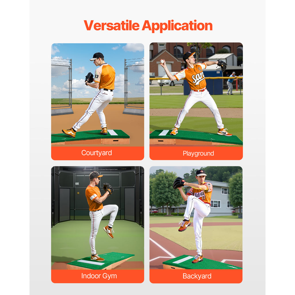 VEVOR Pitching Mound Portable Pitcher Mound Baseball Softball Training, 1.5-2m/2-2.5m, 2+1 style/Wheeled style/T-shaped style