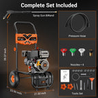 3500PSI Pressure Washer -2.3GPM 212CC Gasoline Washer with 25ft Hose And 4 Quick-Connect Multi-Angle Nozzle, Courtyard Car High-pressure Washer, Perfect for Cleaning Outdoor Surfaces, Roads, And Walls