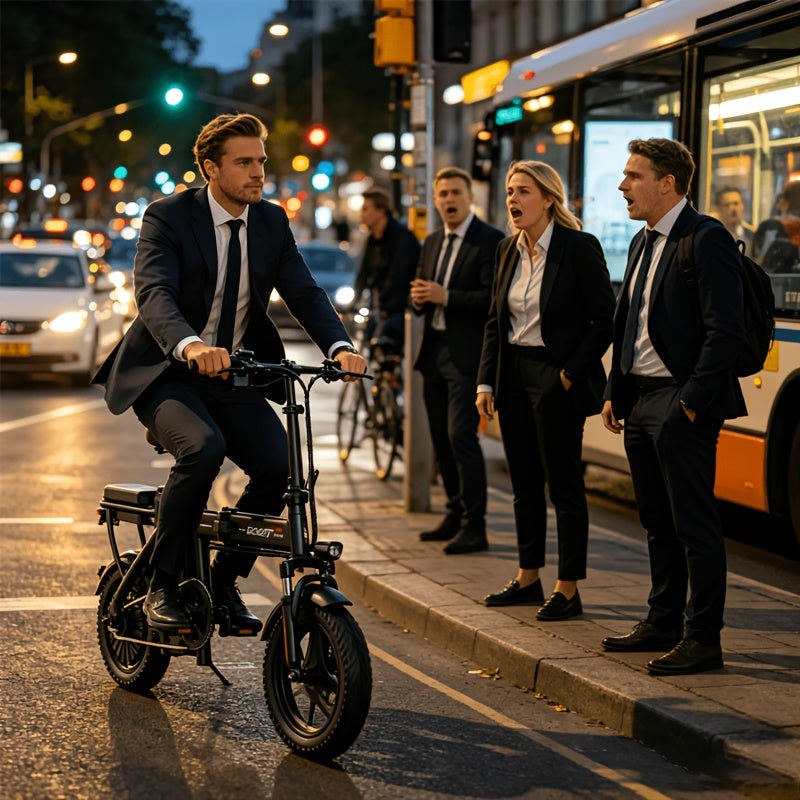 500W 20 Miles Per Hour Foldable Electric Bike For Adults, 48V 6Ah Removable Battery, 14" Ebike, Electric Mini Bike, The Range Is 30 Miles