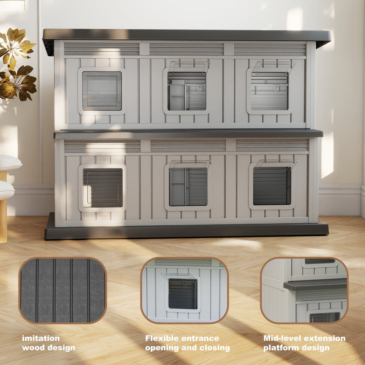 Double-layered Stray Cat Shelter, Suitable For Both Indoor And Outdoor Use, Providing A Windproof And Warm Shelter, Sturdy And Resistant To Scratching And Biting, Capable Of Accommodating Multiple Pets, Ducks, Chickens, Perfect Gift For Christmas