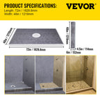 VEVOR Shower Curb Kit with 38 x 60-Inch Sloped Tray for Bathroom Floor and Wall Installation