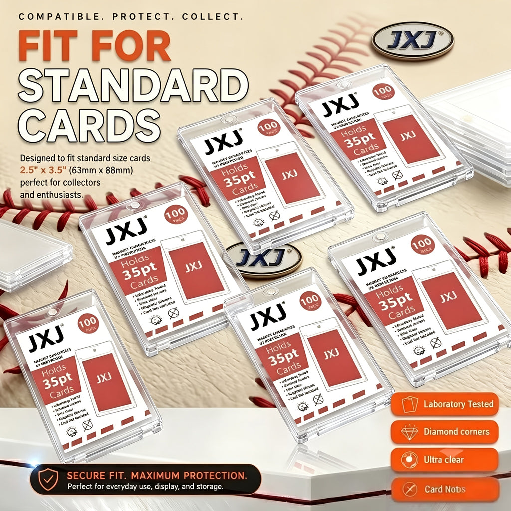 [400ct Magnetic Card Holder] - One Touches for Trading Cards, Hard Plastic Construction, 35pt Thick Card Case Protector for Baseball, And Trading Cards, Perfect Christmas And Halloween Gifts
