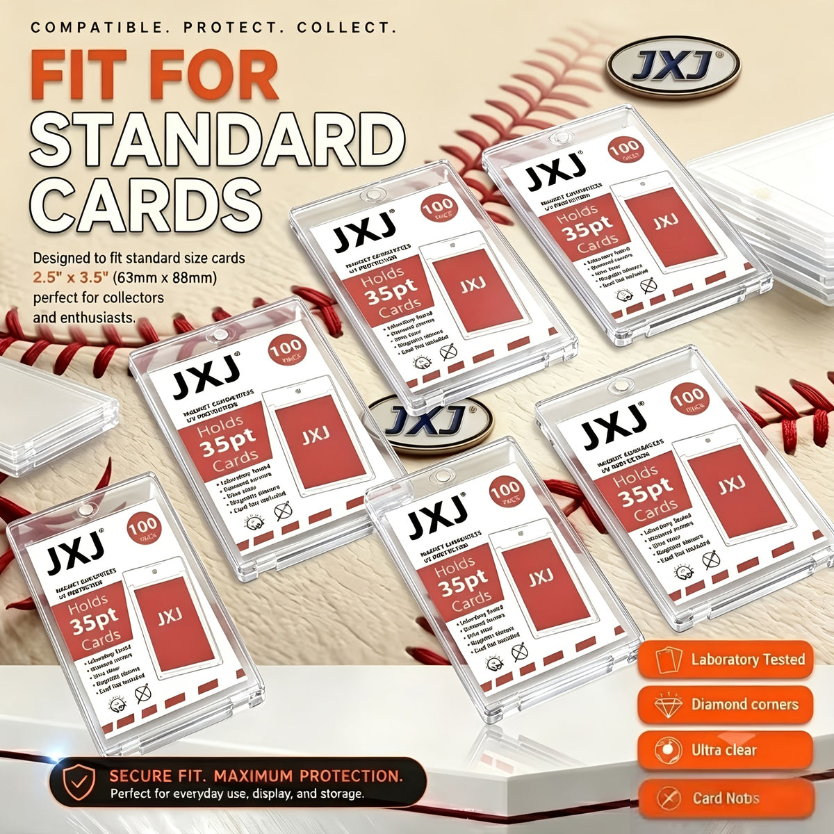 [400ct Magnetic Card Holder] - One Touches for Trading Cards, Hard Plastic Construction, 35pt Thick Card Case Protector for Baseball, And Trading Cards, Perfect Christmas And Halloween Gifts