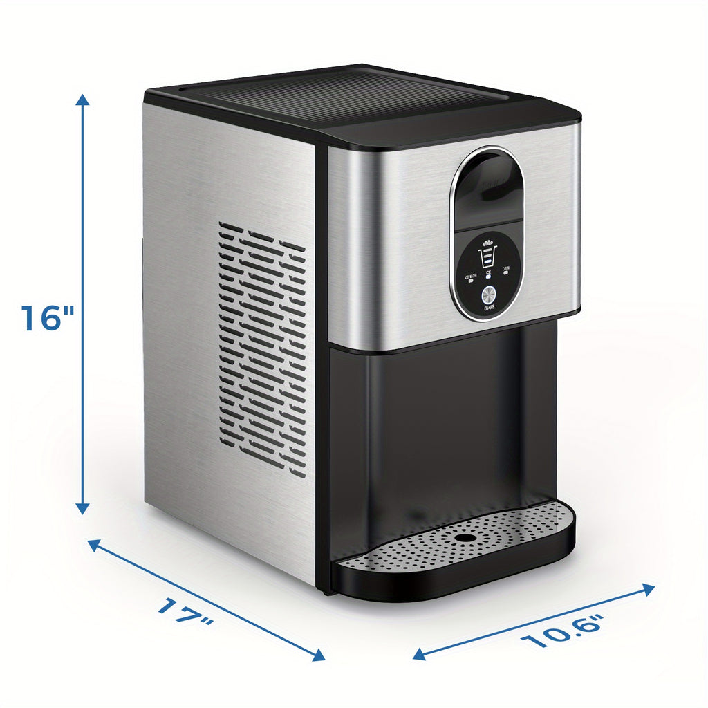 Self Dispensing Nugget Ice Maker Countertop, 46LB Per Day Automatic Chewable Ice, 44lbs/ 24H Nugget Ice Machine, for Home/ Party/ RV/ Camping