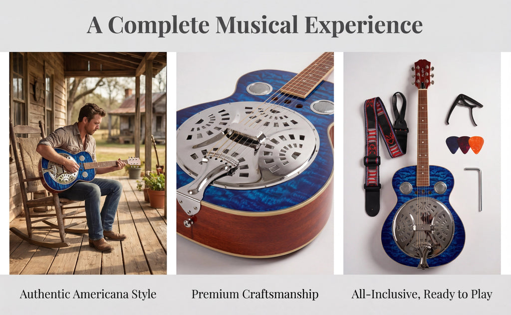Acoustic Guitar Starter Kit 40 Inch Full Size Folk Spruce Top Sapele Sunburst Tiger Stripe Strap Capo Picks Wrench Beginner Musician Guitarist Fingerpicking Country Bluegrass Vintage Right Handed Holiday Gift Birthday Gift Instrument Clearance Deal