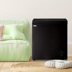 WANAI 5.0 Cu.Ft Chest Freezer with Removable Basket, Top Open Door Compact Freezer with Adjustable Temperature for Home/Kitchen/Office/Dorm BLACK