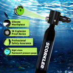 0.5 Liters (3.5Cu Ft) Aluminum Alloy Mini Diving Tank & Snorkel Mask Set | 5-8 Mins Dive Time | for Underwater Recreation | Durable Snorkel Gear | Mask Only for L/XL | No Inflation Tool Included | Easter Gift