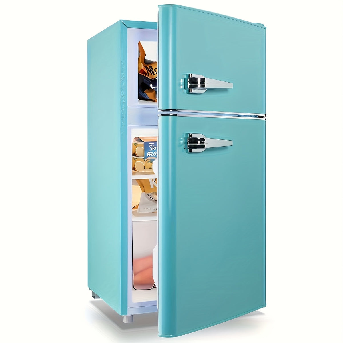WANAI 3.6 Cu.Ft Mini Fridge with Freezer, 7 Adjustable Thermostat, Low Noise Small Refrigerator, Single Door Compact Refrigerator for Dorm, Office, Bedroom