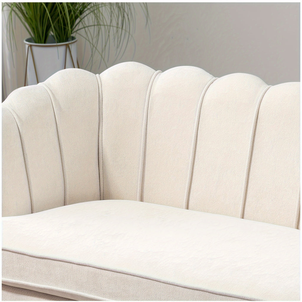 Comfy Loveseat Sofa Small Couch 2-Seater Sofa with Golden Metal Legs for Living Room, Bedroom, Apartment
