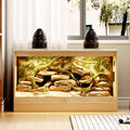 Large Reptile Enclosure with Sliding Glass Doors, Ventilated Terrarium Cabinet with Dual Air Vents, Easy Access Design, for Reptiles And Amphibians, Oak
