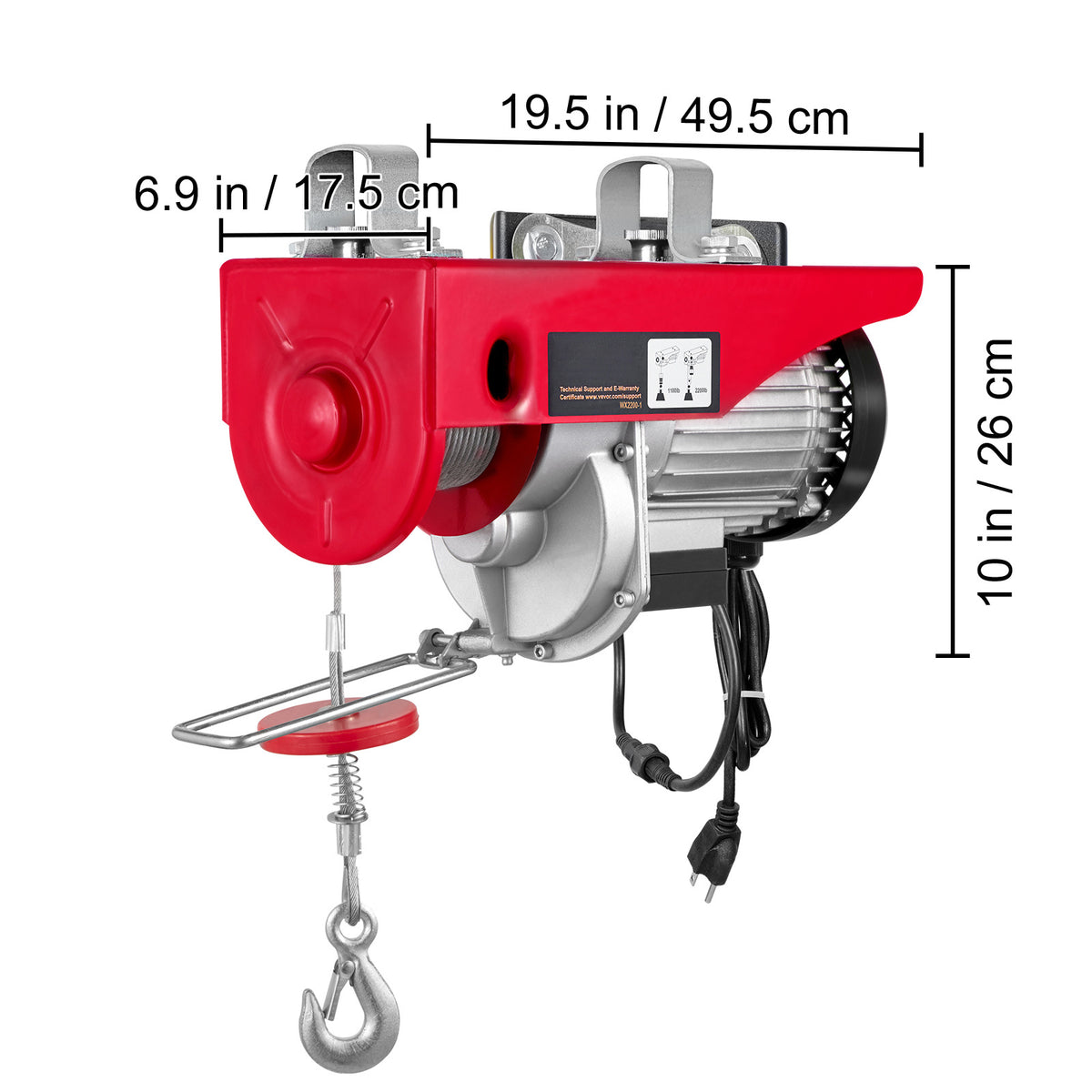 VEVOR 2200 lbs Wireless Attic Lift, 1600W 120V Electric Hoist with Wireless Remote Control, 40ft Single Cable Lifting Height & Pure Copper Motor, for Garage Warehouse Factory