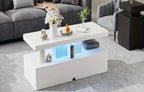 Modern LED Coffee Table for Living Rooms and Patios in Black or White with 16-Color Lighting