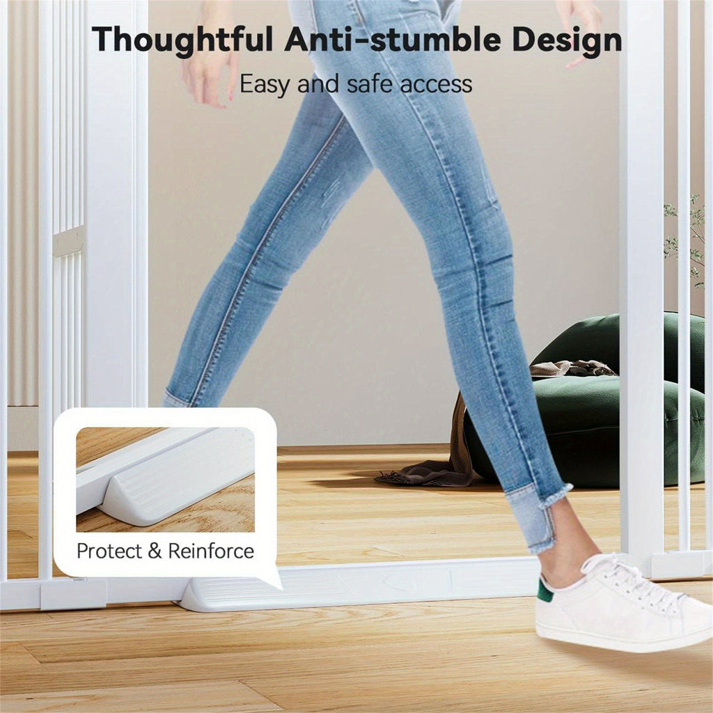 55.1" Extra Tall Cat Gate For Doorway, 29.5-40.6" Adjustable Cat Door Include, No Drilling Pressure Mount Kit, Suitable For Doorways Or Kitchen, Stairs5