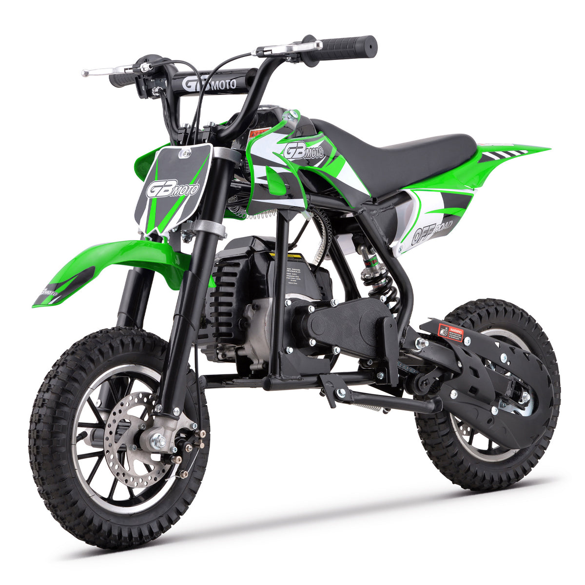 Mini Dirt Bike, 49 CC 2-Stroke Gas Bike (Model :DB001) with Off-Rode Tire, Suspensions, Disc Brakes, Max Load 160Lbs, Up to 20Mph-Included: gloves, face mask, cycling protective gear, cycling boots, and anti-theft lock.