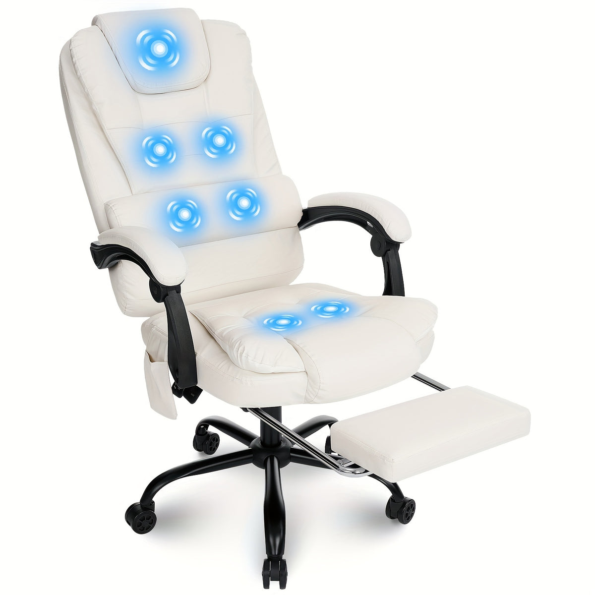 Massage Office Chair for Reclining Desk Comfort and Remote-Controlled 7-Point Relaxation at Home