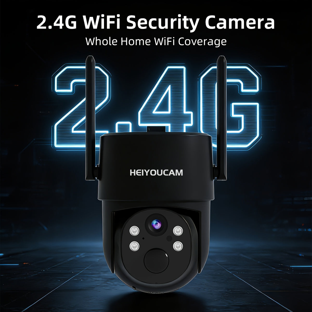 4pcs HEIYOUCAM Solar Security Cameras Wireless Outdoor, PTZ WiFi 4MP Indoor Security Camera for Home Outdoor with Spotlight, PIR Sensor, Siren, Color Night Vision, 2-Way Talk, SD/Cloud Storage