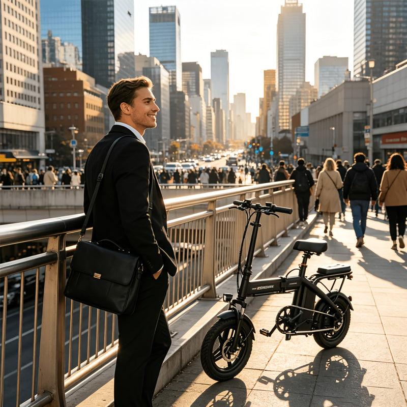 500W 20 Miles Per Hour Foldable Electric Bike For Adults, 48V 6Ah Removable Battery, 14" Ebike, Electric Mini Bike, The Range Is 30 Miles