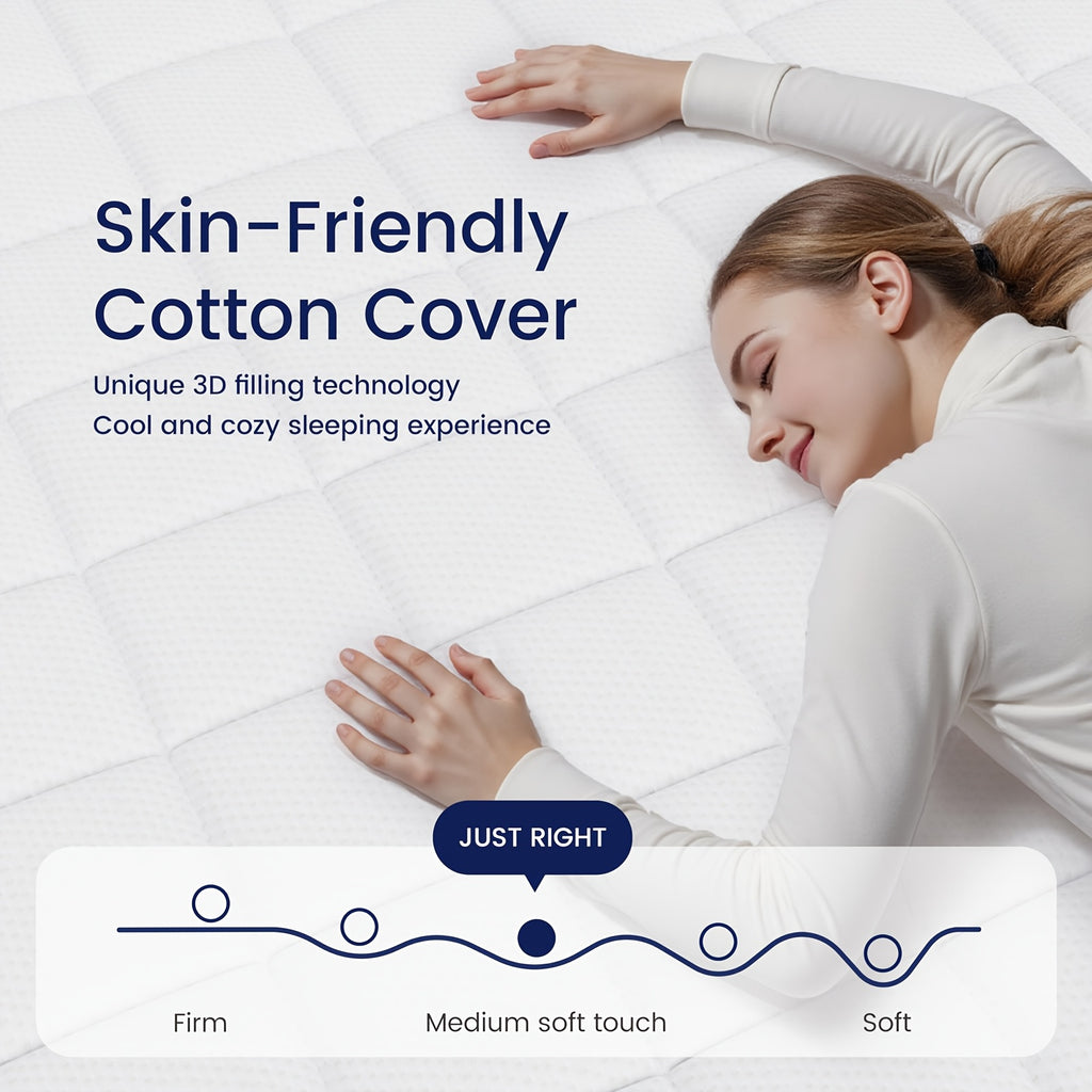 12/14-inch, Double Bed, Full Bed, Queen Bed, King Bed, Memory Foam Spring Mattress, Hybrid Mattress, Medium Firmness, Lumbar Support, Suitable For Home Bedrooms And Hotels, Boxed