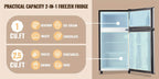 Mini Refrigerator with Separate Freezer and 7-Level Thermostat — WANAI Black, 3.5 or 4.5 Cu. Ft.