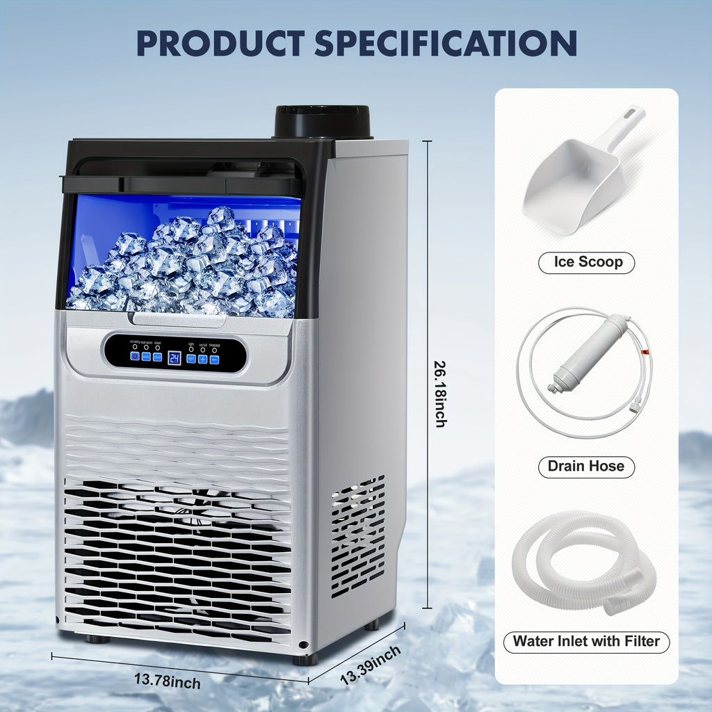 [For Home/Party/Bar] Commercial Ice Maker Machine 90LBS/24H With 22LBS Storage Bin, Freestanding/Under Counter Ice Machine For Home/Party/Bar/Restaurant
