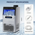 [For Home/Party/Bar] Commercial Ice Maker Machine 90LBS/24H With 22LBS Storage Bin, Freestanding/Under Counter Ice Machine For Home/Party/Bar/Restaurant