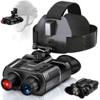 Tactical 3D Night Vision Binoculars HD Helmet Night Vision Goggles 8X Digital Magnification 1080P 3M Sensor 7-Level Adjustment 3W 850Nm IR Light Range 300M/985Ft for Hunting Surveillance Camping Caving Night Fishing Boating Wildlife Viewing