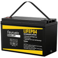 Feuruetc 12V LiFePO4 Lithium Iron Phosphate Battery, Available in 100Ah or 200Ah Capacity Options, with Built-in BMS, Over 15,000 Cycle Life. Suitable for Solar Systems, RVs, Golf Carts, Marine Applications, and Off-grid Power Supply. A Lightweight