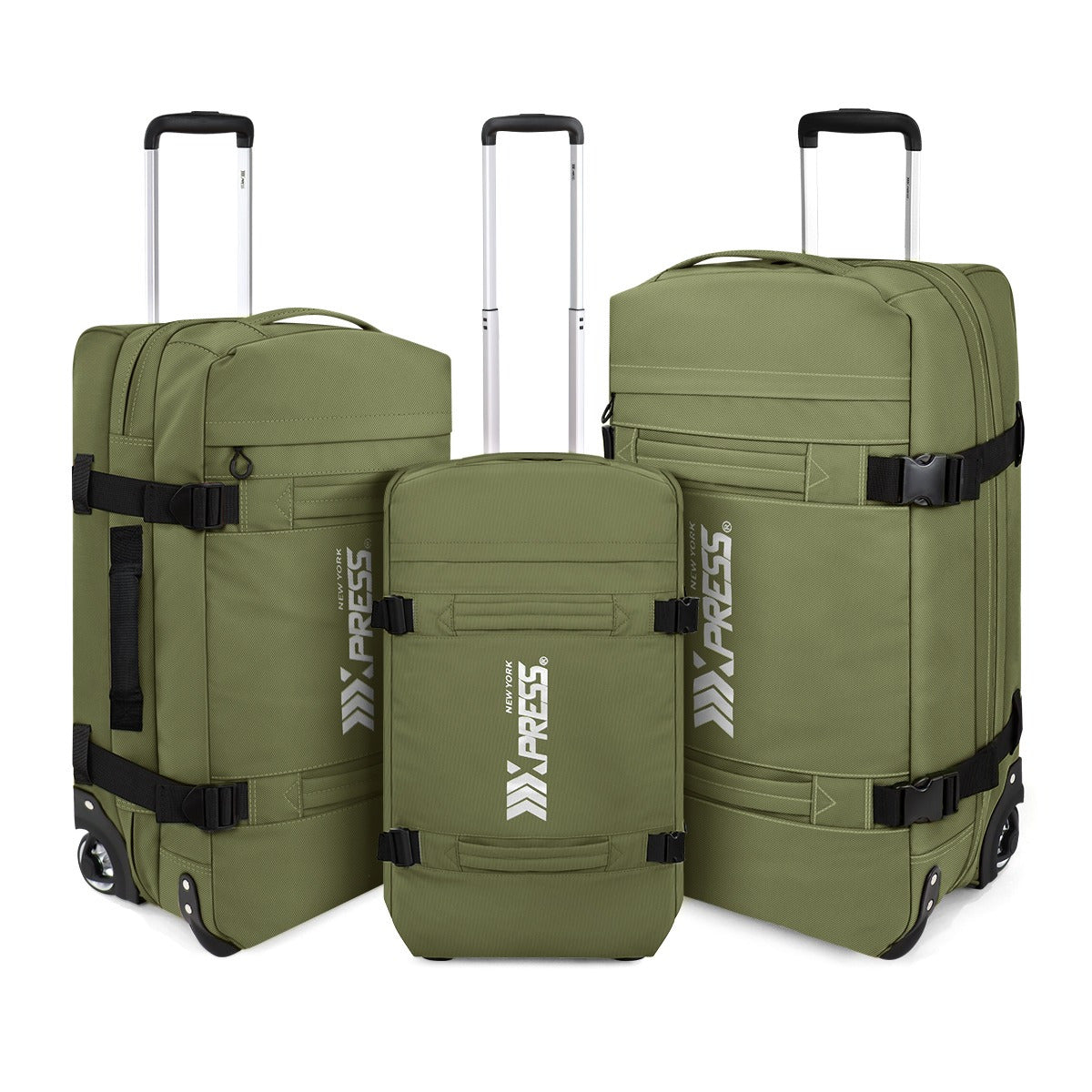 3-Piece Softside Luggage Set 20/26/30in Waterproof Travel Suitcase with 2 Wheels & Telescopic Handle, Durable Trolley Bag for Vacation & Adventure