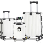 OYEROL 3pcs Hardshell Luggage Set, 20/ 24/ 28 Inch Lightweight ABS+PC Suitcase with TSA Lock, 360° Double Spinner Wheels, Expandable Design for Men & Women Travel, Black