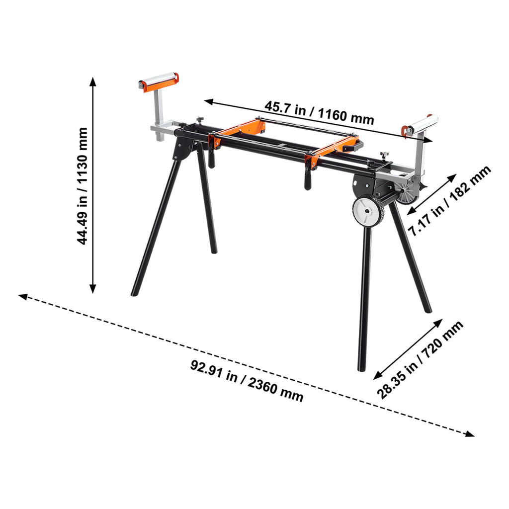 Miter Saw Stand 550lbs Load Capacity Steel Collapsible Stand for Miter Saw