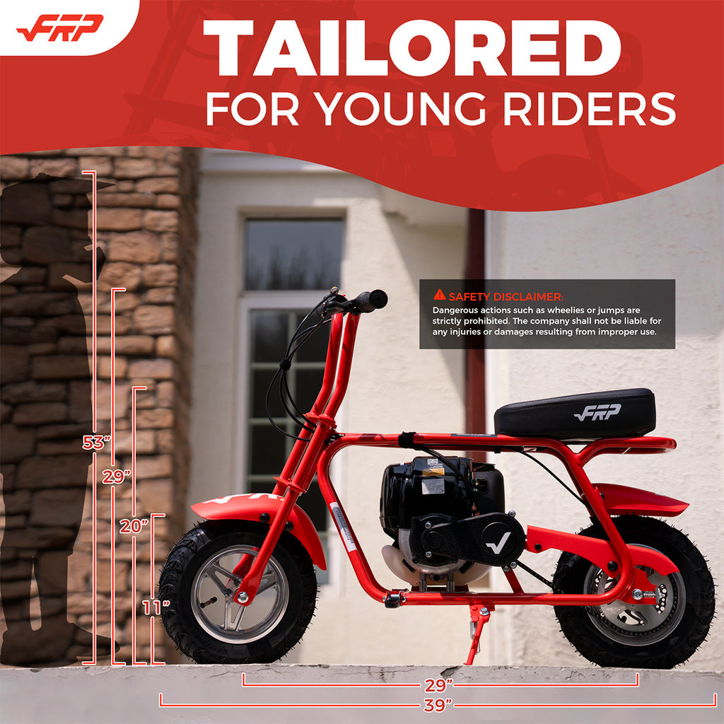 39cc 4-Stroke Gas Powered Mini Dirt Bike, No Fuel Mixing Required, Tool-Free Assembly, Heat Shield Protection, Top Speed 17 MPH, Off-Road Trail Pit Bike for Backyard Adventure, Birthday Gift Idea