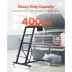 VEVOR Automotive Top Creeper, with Adjustable Height 49.6" to 75.6", 400 LBS Capacity High Creeper, 4 Swivel Caster Wheels, Heavy Duty Creeper for Auto Repair and Maintenance