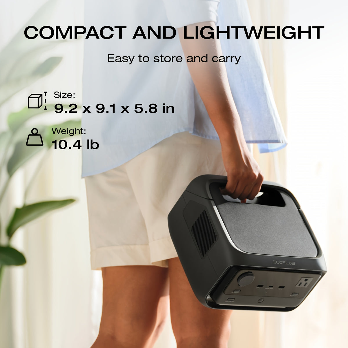 ECOFLOW 268Wh River 3 Plus 270 Portable Power Station, LiFePO4 Battery Solar Generator, 3 Up To 1200W AC Outlets, <10 MS UPS, Expandable To 840Wh, <30 DB Quiet, 1Hr Fast AC Charge