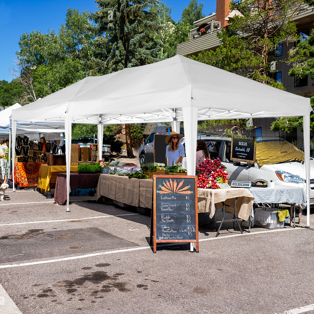 10X20Ft Heavy Duty Canopy, Pop-Up Design with 6 Side Walls, Suitable for Party Events Weddings, Roller Pack, Upgraded Thickened Hexagonal Legs