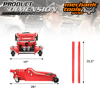 4 Ton Low Profile Hydraulic Trolley Service/Floor Jack, (8000 lbs) Capacity, Lifting Range 4.5"-20"