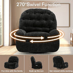 Living Room Swivel Recliner, Adult Electric Recliner with USB Ports and Side Pocket Storage, Comfortable Soft-shell Rocking Chair, Chenille Material Large-seat-width Recliner for the Living Room, Generously Wide Seating, a Fine Gift