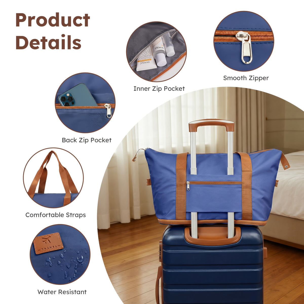 Lightweight 7pcs Luggage Sets, 13/16/20/24/28 Inch Suitcase with Travel Duffle Bag Sets, Carry-On And Checked Luggage Sets