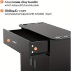 OmySalon Professional Salon & Spa Storage Station - Free Standing Barber Cabinet with Drawer, Large Storage Compartment, and 6 Hair Dryer Holders - Durable PVC, Hypoallergenic, Black