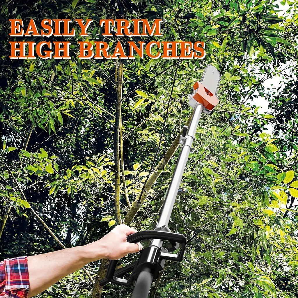 48CC Gas Powered Pole Saws, 2-Stroke Gas Pole Saws for Tree Trimming with11.5in Cutting Bar, 16 FT Extendable Pole Chainsaw Tree Trimmer