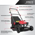Self Propelled Gas Lawn Mower 21In. 170Cc, Gas Engine 3-In-1 Mulch, Bag, Side Discharge, 6-Position Height Adjustment, Lawn Mower, Self Propelled Lawn Mower, Lawn Care Equipment, Yard Maintenance, Adjustable Height Mower, Versatile Discharge
