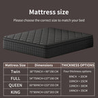 10in/12in/14in Twin, Full, Queen, King, Mattress Memony Foam And Spring, Hybrid Mattress, Medium Firmness, Lumbar Support, For Home RoomsHotels, Boxed 8in/10in/12in/14in