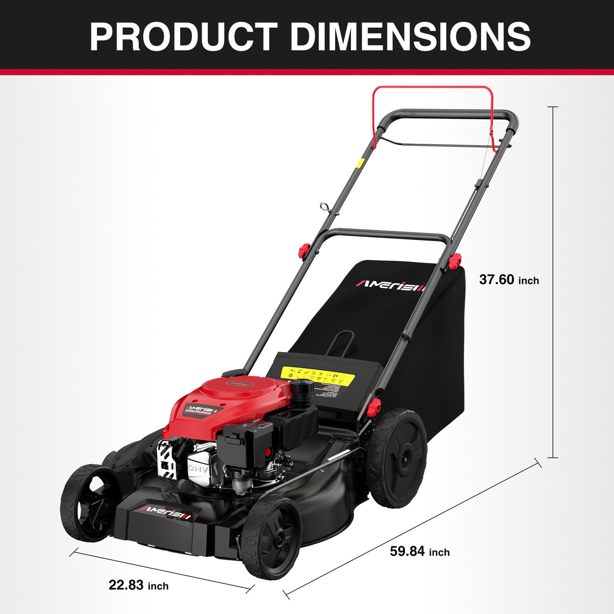 Self Propelled Gas Lawn Mower 21In. 170Cc, Gas Engine 3-In-1 Mulch, Bag, Side Discharge, 6-Position Height Adjustment, Lawn Mower, Self Propelled Lawn Mower, Lawn Care Equipment, Yard Maintenance, Adjustable Height Mower, Versatile Discharge