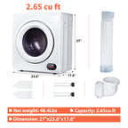 ICYGLEE 110V Portable Laundry Dryer with Stainless Steel Drum, Compact Electric Dryer 1.5/1.85 Cu.ft Front Load, Ideal for Apartments, RVs, And Dorms, White, User-friendly Controls
