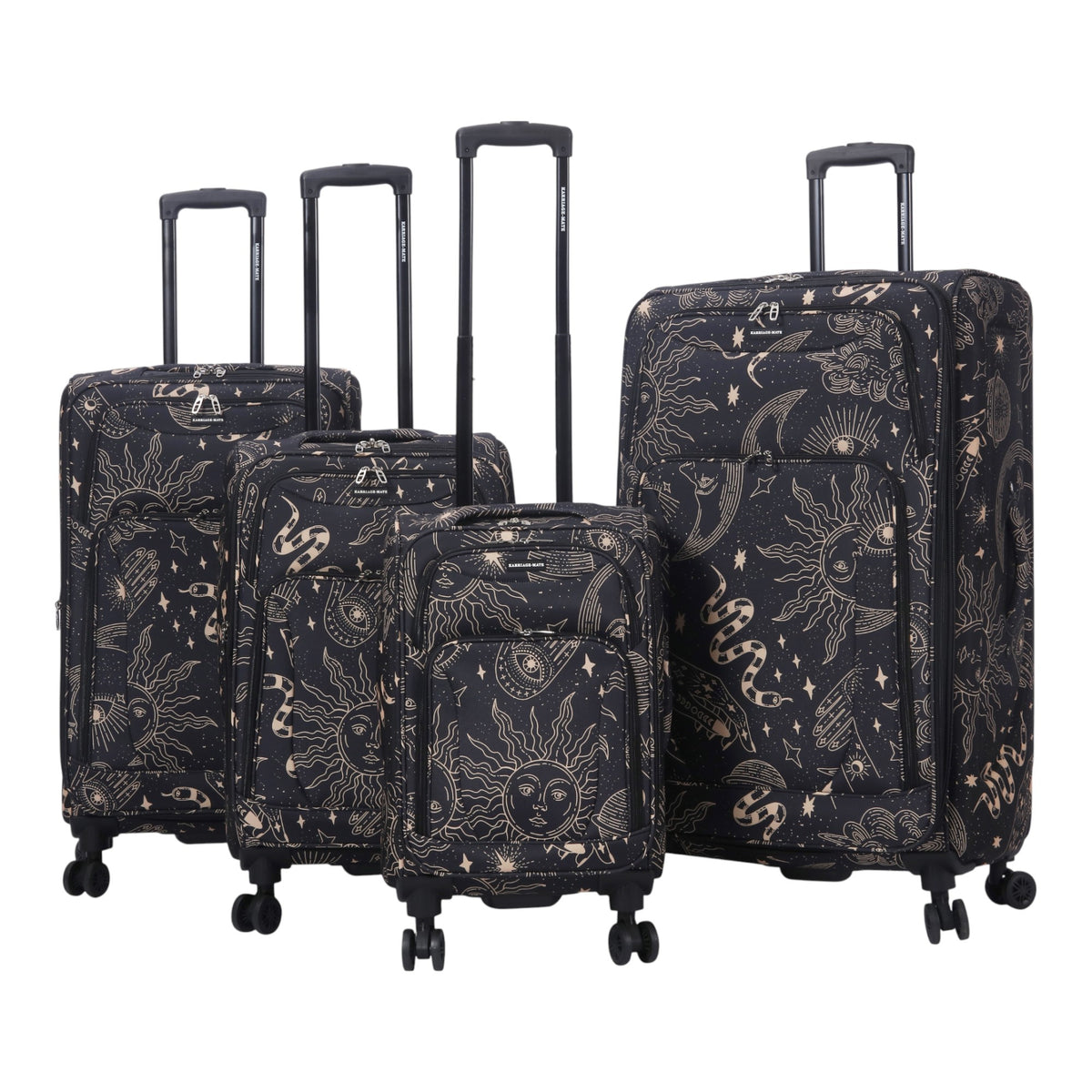 4-Piece Softside Spinner Luggage Set (20+24+28+32 inch) Lightweight Travel Suitcases with 360° Wheels, Telescopic Handle, Multi Pocket Design