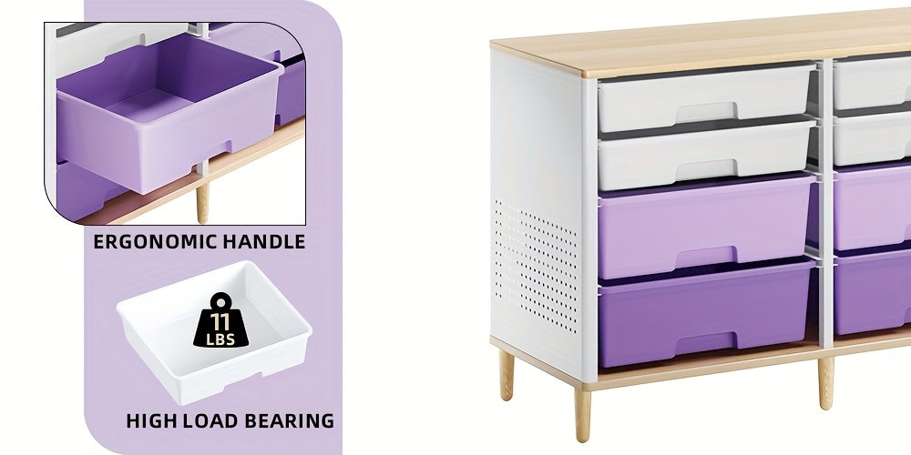 TOOLF 12 Drawer Storage Cabinet with Tabletop, Cube Organizer for Home & Office, Ideal for Living Room, Bedroom, Classroom, Playroom, And Craft Room, Storage Drawer Units