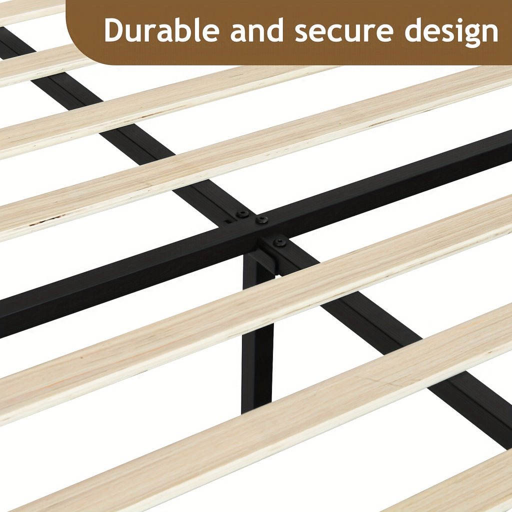 4ever2buy Twin Full Queen King Platform Bed Frame with Upholstered Diamond Headboard, Mattress Foundation with Strong Wooden Slats Support, No Box Spring Needed, Easy Assembly, Valentine's Day Gifts, Pearlized White, Black, Pink, Green, Grey, Beige