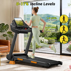 4-in-1 17% Incline Folding Treadmill for Home, 3.0HP Quiet Motor, 300 Lbs Capacity, 7-Layer Shock Absorption with Handrails
