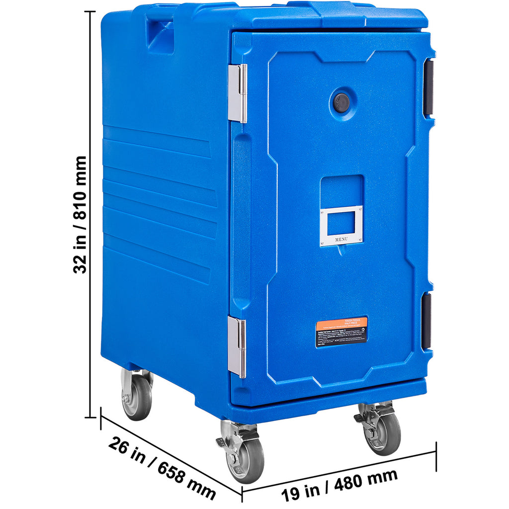 VEVOR Insulated Food Pan Carrier Stackable Catering Dishbox 90L/120L Chafing Dish, Small wheel/Large wheel