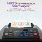 [Black Friday] Mixed Denomination Money Counter Machine, Value Counting, N70 Bill Counter With UV/MG/IR/MT Counterfeit Detection, 3.5" TFT Display Cash Counting Machine, Office Supplies, Black Friday