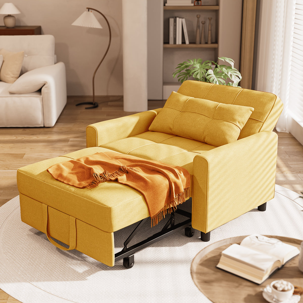 Asofer Convertible Sofa Chair 3-in-1, Adjustable Sleeper Chair Pullout Sofa Bed With Pillows, Comfortable Pullout Futon For Living Room Or Bedroom, Living Room Furniture | Modern Loveseat Design | Luxury Comfort Finish, Futon Sofa Bed, Best Gift